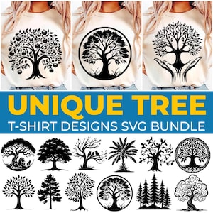 Family Tree SVG Bundle, Tree of Life Design SVG, Tree Silhouette Clipart, Spiritual Home Decor, Cricut, Tree Roots svg, Trees Png, Trees Svg