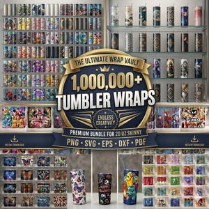 1000000+ 20oz Variety Pack Mega Tumbler Wrap Bundle, Cartoon Tumbler PNG, All Cartoon Character Sublimation Tumbler Designs, Watercolor Wrap