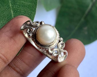 NOVICA Artisan Handmade Cultured Freshwater Pearl Cocktail Ring - .925 Sterling Silver Indian Bollywood Style With Multi-Stone Design - View #14