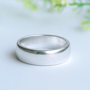 Sterling Silver Comfort Fit Wedding Band Promise, Half Dome Engagement Ring Thumb Toe Midi Minimalist Sizes 4-14