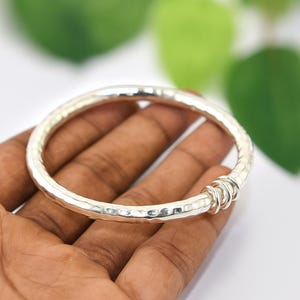 Thick Heavy Silver Bangle , 925 Sterling Silver Bangle , Handmade Bangle , Chunky Silver Bangle , Thick Heavy Silver Bangle , Christmas Gift