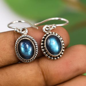 Natural Fiery Labradorite Earrings\Natural Labradorite Gemstone earrings\Labradorite Statement Earrings\925 Sterling Silver Earrings