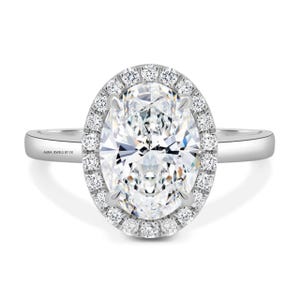 Oval Lab-Grown Diamond Halo Engagement Ring: 10K/14K Gold Bridal Ring