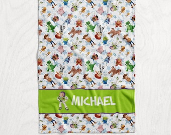 Personalized Toy Story Character Blanket / Disney Toy Story Baby Name Blanket - Kids Toy Story Minky or Fleece - Personalized Blanket