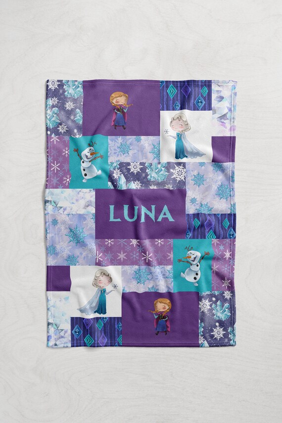 Disney Frozen Princess Inspired Fleece Babytoddler-Kids Blanket Personalized Name Custom Embroidered Anna and Elsa baby shower gift