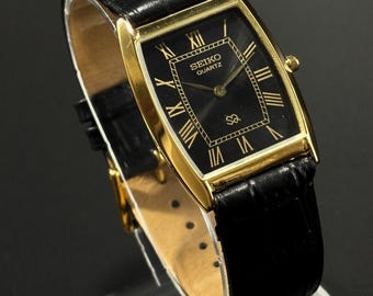 Vintage SEIKO Dolce Exceline 7741-5050 Tank Shap SGP Gold Plated