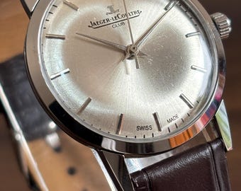 ヴィンテージ ジャガー・ルクルト クラブ：シルバー文字盤、手巻き