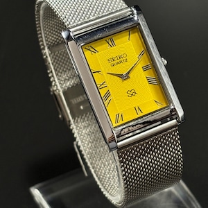 Zegarek Vintage Seiko Tank: tarcza z cyframi rzymskimi, stal nierdzewna