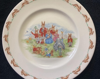 ロイヤル・ドルトン バニキンズ 1954-1958 ファミリーピクチャープレート バーバラ・ヴァーノン署名入り