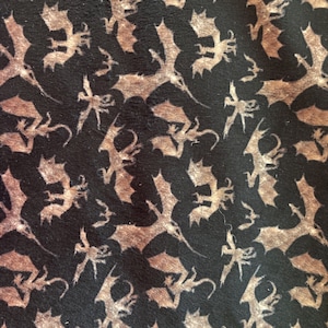 Löffelblume Drachen Print Minky 30x50cm