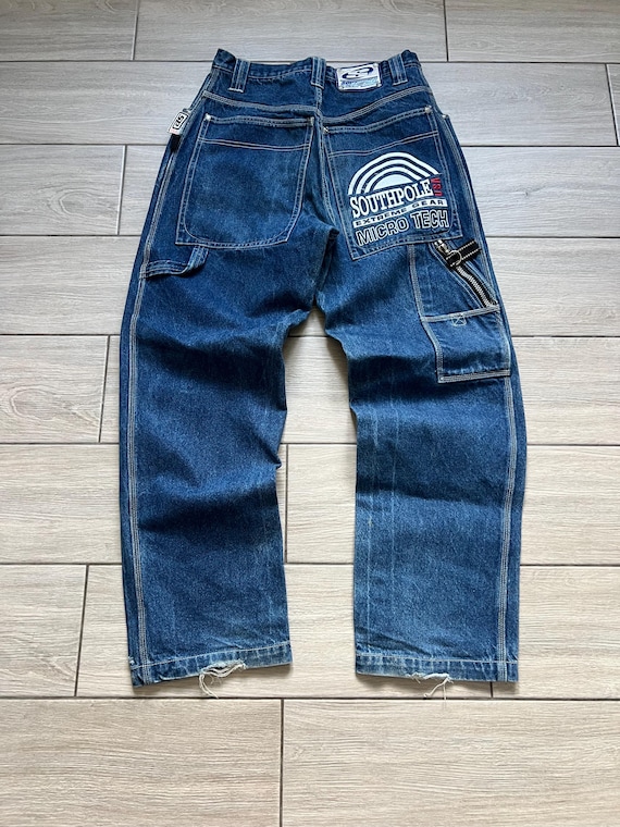 USA古着 southpole デニムパンツ ワイド baggy B系 Y2K SOUTHPOLO バギーデニムパンツ メンズW36 古着 ストリート HIP