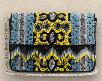 Boho Beaded Crossbody Bag | Handmade Embroidered Clutch