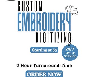 Custom Embroidery Digitizing – Convert Logo or Image into DST, Pes, Jef, Exp, Vp3 Files