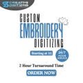 Custom Embroidery Digitizing – Convert Logo or Image into DST, Pes, Jef, Exp, Vp3 Files product logo