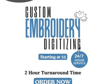 Custom Embroidery Digitizing – Convert Logo or Image into DST, Pes, Jef, Exp, Vp3 Files