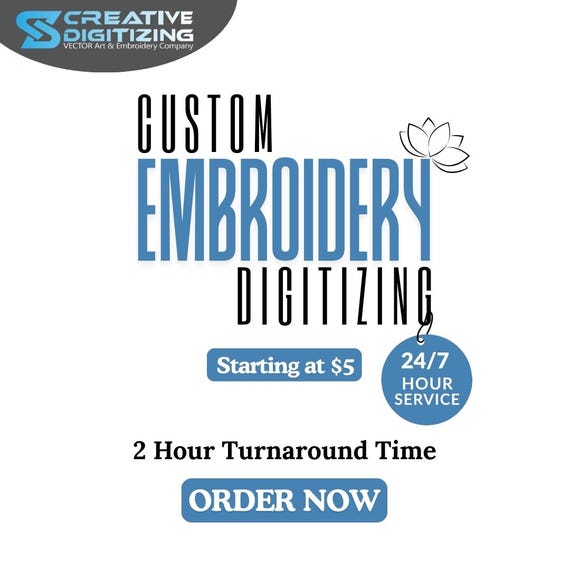 Custom Embroidery Digitizing – Convert Logo or Image into DST, Pes, Jef, Exp, Vp3 Files