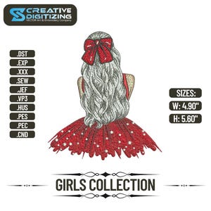 Cute Girl Embroidery Design Custom Machine Embroidery File High-Quality Digital Machine Embroidery File - Instant Digital Download