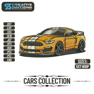 Car Embroidery Design – High-Quality Machine Embroidery Design Digital File Instant Download