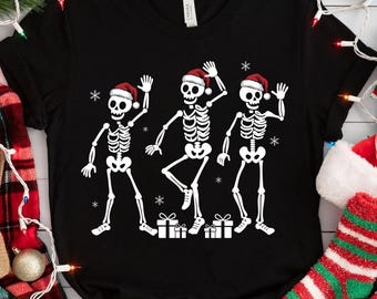 Archivo SVG PNG de esqueleto anti-Trump navideño, diseño divertido para camisetas, archivo de corte Cricut de dulces navideños, descarga digital