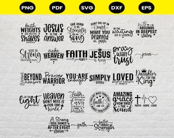 Minimal Christian Quote PNG SVG Bundle, Christian Sublimation, Aesthetic Bible Verse png, Christian Shirt Svg, Religious Svg, Jesus is king