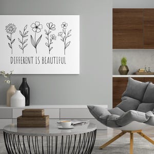 Diverso è bello in formato SVG, Fiori di campo in formato SVG, Floreale in formato SVG, Fiore di campo in formato SVG, schizzo di fiore in formato SVG, Cricut e Silhouette, Download istantaneo