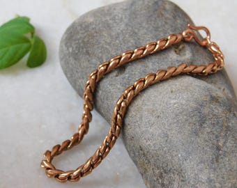 Pure Copper Chain Bracelet: Unisex Minimalist Jewelry