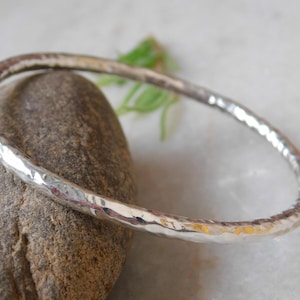 925 Sterling Silver Hammered Bangle,Thick Heavy Silver Bangle, Bangle Bracelets, Unisex Stackable Bangle, Beautiful Bangle, Gift For Men,