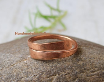 Adjustable Copper Wire Wrap Ring: Boho Arthritis Jewelry
