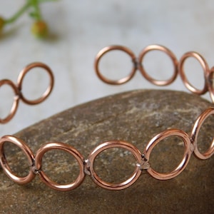 Copper Wire Wrist Bangle , Adjustable Copper Bangle , Copper Wire Round Bangle , Stackable arthritis bangle, Women Handmade Anniversary Gift