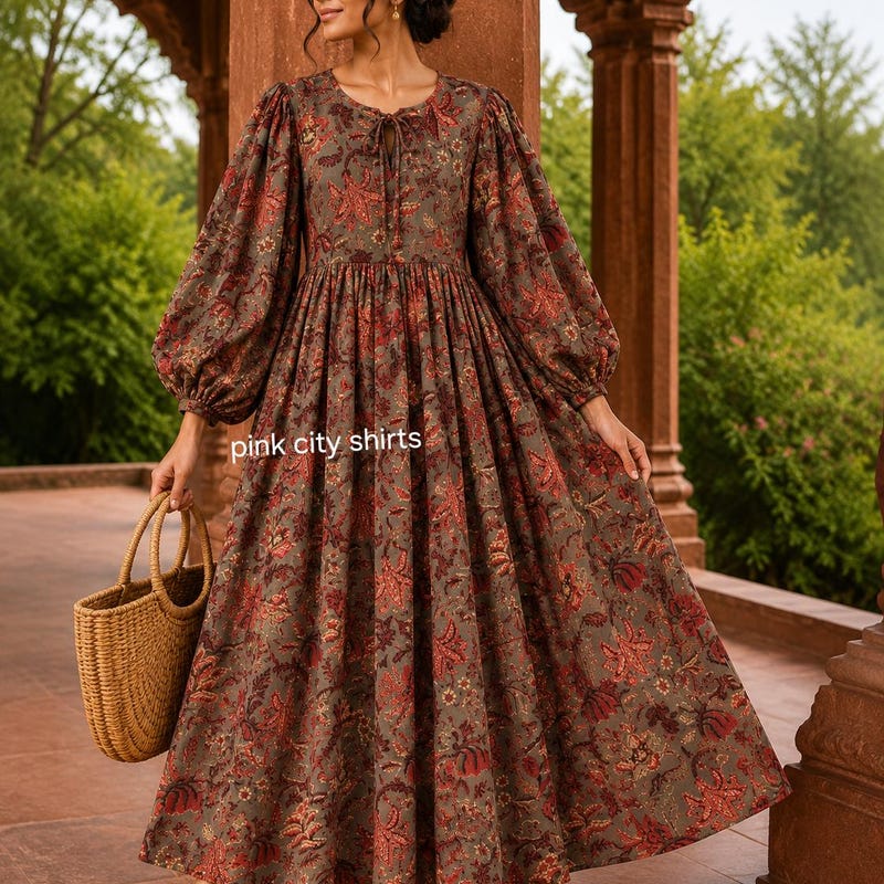 Basque Classic Patterns Basque Waist Maxi Dress - Etsy UK