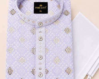 Men's Cotton Chikankari Kurta Pajama Set | Lucknowi Embroidered Indian Ethnic Wear