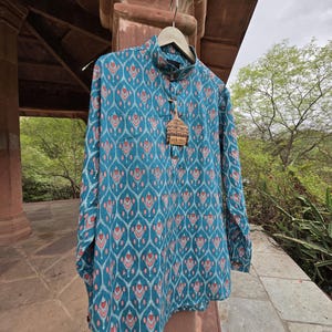 Men Short kurta,Indian kurta, Traditional kurta,Cotton Handmade kurta,Indian Wedding Wear, Blockprint, Traditional Ethnic Clothing