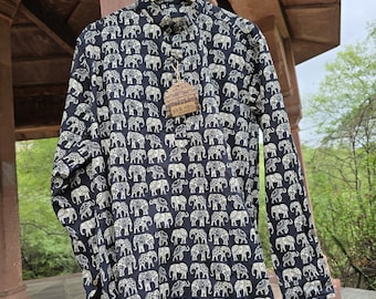 Men&#39;s Cotton Blockprint Kurta: Indian Wedding Wear