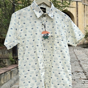 Boho Hand Block Print Cotton Shirt: Eco-Friendly Menswear