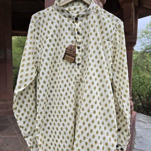 Men Short kurta,Indian kurta, Traditional kurta,Cotton Handmade kurta,Indian Wedding Wear, Blockprint, Traditional Ethnic Clothing