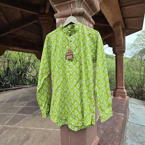 Men Short kurta,Indian kurta, Traditional kurta,Cotton Handmade kurta,Indian Wedding Wear, Blockprint, Traditional Ethnic Clothing