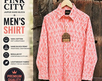 Hand Block Print Cotton Shirt,Boho Ethnic Summer Shirt
