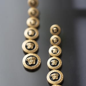Versace Gold Medusa Dangle Drop Earrings