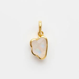 Rainbow Moonstone Pendant: 14K Gold Vermeil Sterling Silver Necklace
