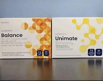 Unicity Balance & Unimate Combo Orange, Lemon Energy Drink Mix (30 Servings Each)
