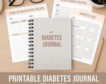 Printable Diabetes Journal | Blood Sugar Tracker, Health Planner (PDF)