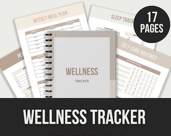 Printable Wellness Tracker | Daily Health Journal | Fitness & Mood Planner | Self-Care Digital PDF | Instant Download