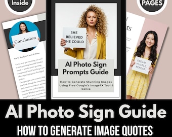 AI Photo Signs Prompt Guide: Canva Quotes & ImageFX Tool (PDF)