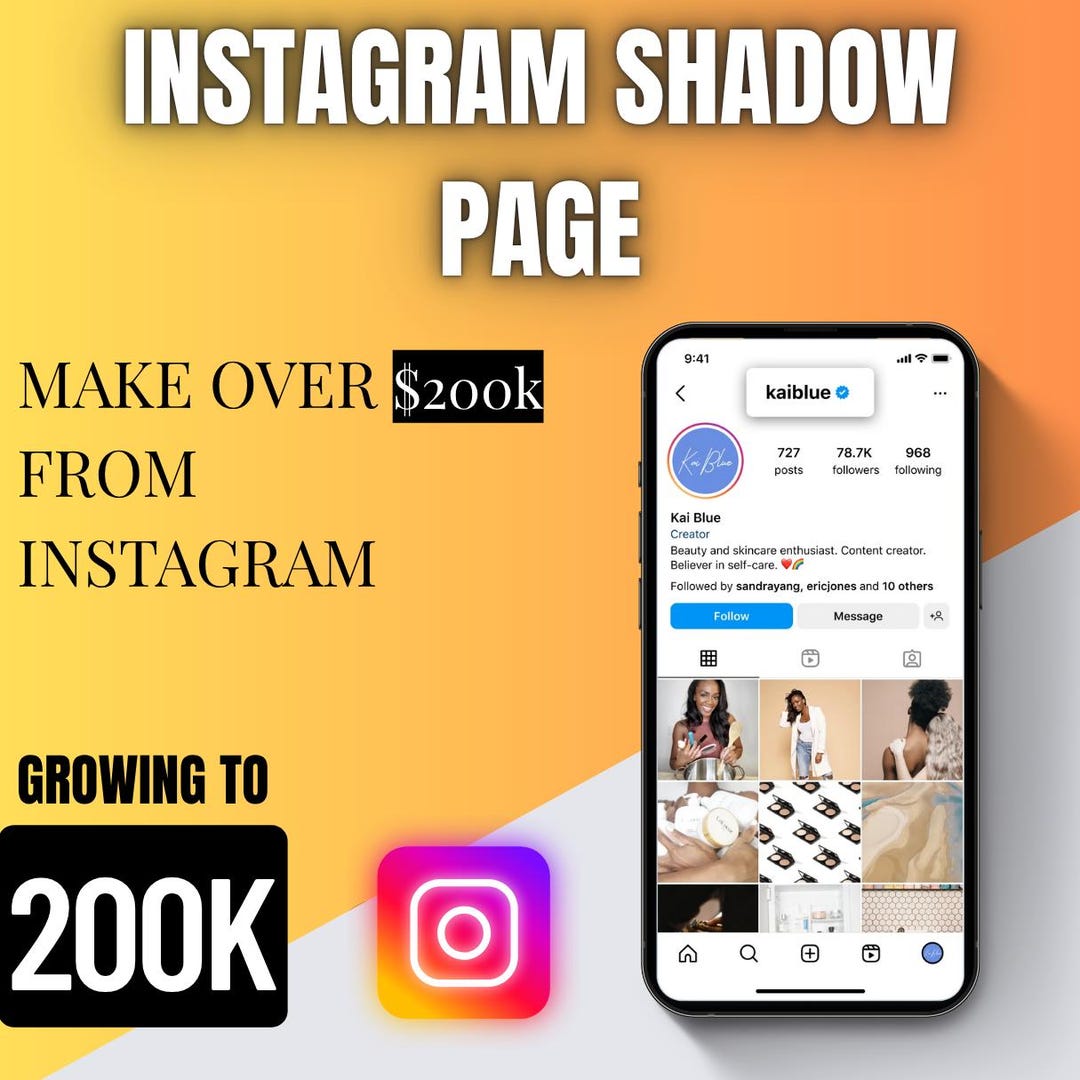 Instagram Shadow Page Complete Guide, Make Money With Instagram - Etsy