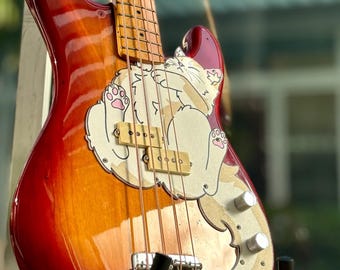 Precision P Bass Cat Pickguard, Purr-cision Bass