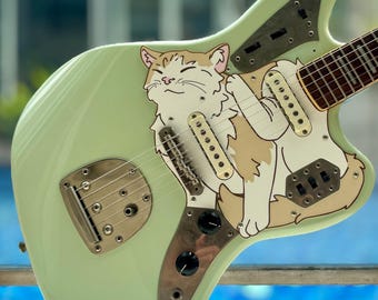 Jaguar Cat-slagplaat - aangepaste 3D-geprinte slagplaat voor Squier Classic Vibe Jaguar-gitaar