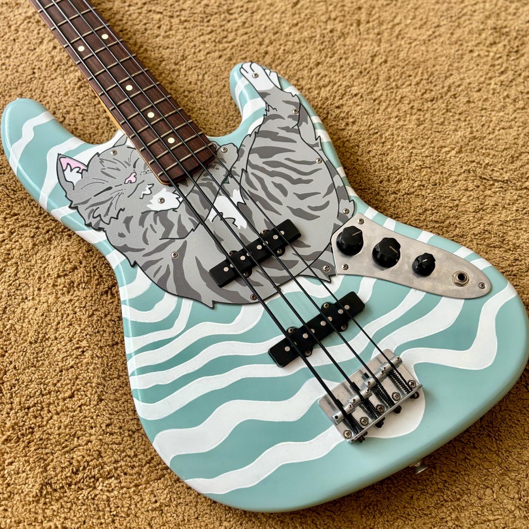 Cat Jazz Bass Pickguard Version 2 - Etsy
