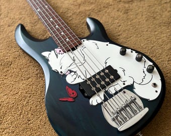 Stingray 5 Bass Cat ピックガード | カスタムアニマルデザイン - Etsy