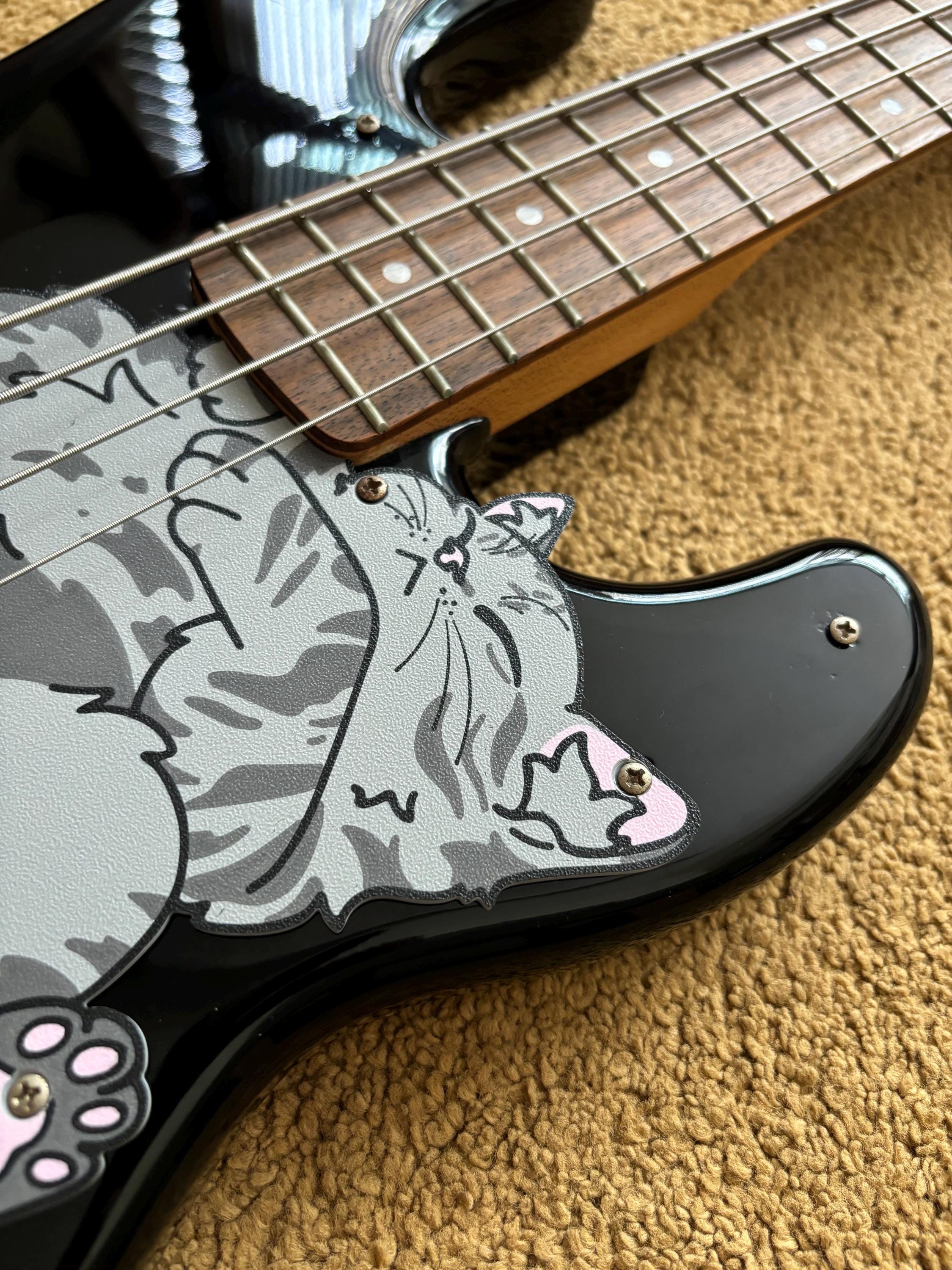 50's Precision P Bass Cat Pickguard, Purr-cision Bass Pickguard