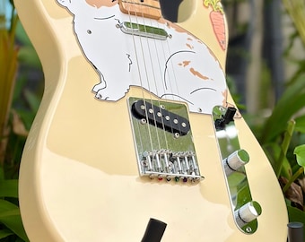 Telecaster Rabbit Pickguard, "Bunnycaster" | Fun Animal Design for Fender Telecaster